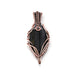 Colgante de joyería hecha a mano envuelto en alambre de cobre con piedras preciosas de turmalina negra 2,15" - Quierox - Tienda Online