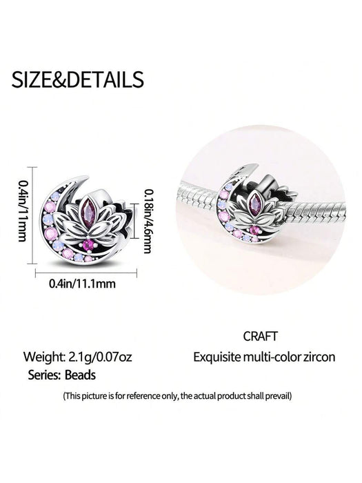 Colgante de loto rosa con circonita incrustada, dije con patrón geométrico - Quierox - Tienda Online