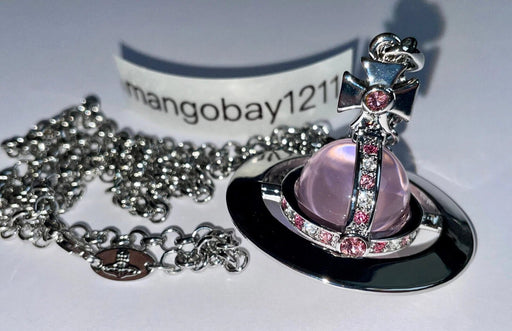 Collar Colgante Vivienne Westwood Plata Rosa 3D Orbe Grande - Quierox - Tienda Online