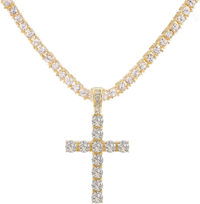 Collar con colgante de cruz de hip hop para hombre y mujer 20 PULGADAS 50 CM - Quierox - Tienda Online