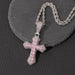 Collar con colgante de cruz multicolor de diamantes falsos de estilo retro para mujer - Quierox - Tienda Online