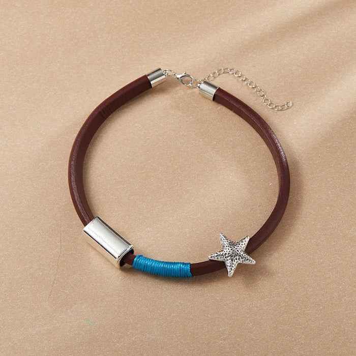 Collar con colgante de diseño de estrella de mar pequeña para mujer - Quierox - Tienda Online