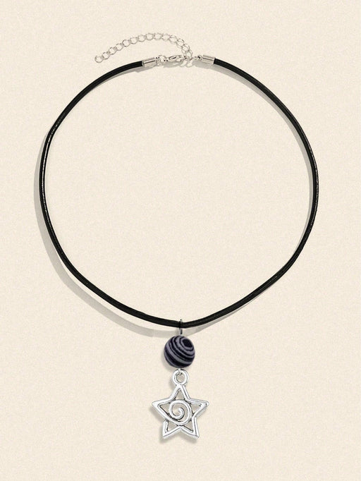 Collar con colgante de estrella de plata Y2K, ideal para mujer, regalo de joyería estética. - Quierox - Tienda Online