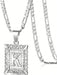 Collar con colgante de letra inicial unisex, monograma cuadrado en mayúsculas - Quierox - Tienda Online