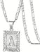 Collar con colgante de letra inicial unisex, monograma cuadrado en mayúsculas - Quierox - Tienda Online
