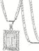 Collar con colgante de letra inicial unisex, monograma cuadrado en mayúsculas - Quierox - Tienda Online