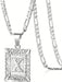 Collar con colgante de letra inicial unisex, monograma cuadrado en mayúsculas - Quierox - Tienda Online