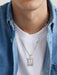 Collar con colgante de letra inicial unisex, monograma cuadrado en mayúsculas - Quierox - Tienda Online