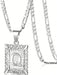 Collar con colgante de letra inicial unisex, monograma cuadrado en mayúsculas - Quierox - Tienda Online