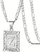 Collar con colgante de letra inicial unisex, monograma cuadrado en mayúsculas - Quierox - Tienda Online