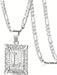 Collar con colgante de letra inicial unisex, monograma cuadrado en mayúsculas - Quierox - Tienda Online