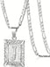 Collar con colgante de letra inicial unisex, monograma cuadrado en mayúsculas - Quierox - Tienda Online