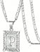 Collar con colgante de letra inicial unisex, monograma cuadrado en mayúsculas - Quierox - Tienda Online