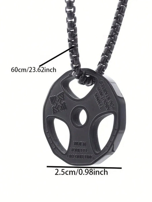 Collar con colgante de mancuerna para parejas, colgante de barra para fitness - Quierox - Tienda Online