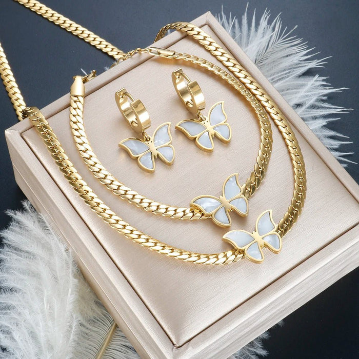 Collar con colgante de mariposa de acero inoxidable - Quierox - Tienda Online