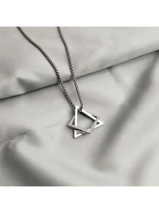 Collar con colgante de moda para hombre en forma triangular y cuadrada - Quierox - Tienda Online