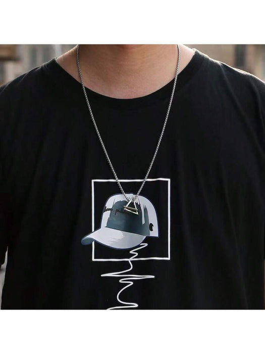 Collar con colgante de moda para hombre en forma triangular y cuadrada - Quierox - Tienda Online