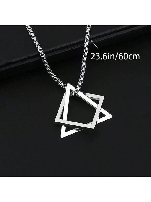 Collar con colgante de moda para hombre en forma triangular y cuadrada - Quierox - Tienda Online