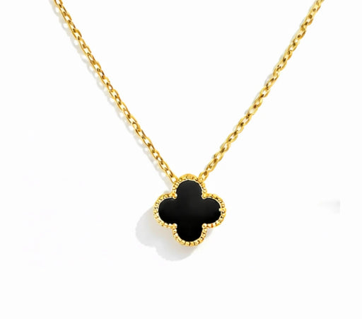 Collar con colgante de trébol negro - Quierox - Tienda Online
