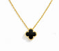 Collar con colgante de trébol negro - Quierox - Tienda Online