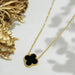 Collar con colgante de trébol negro - Quierox - Tienda Online
