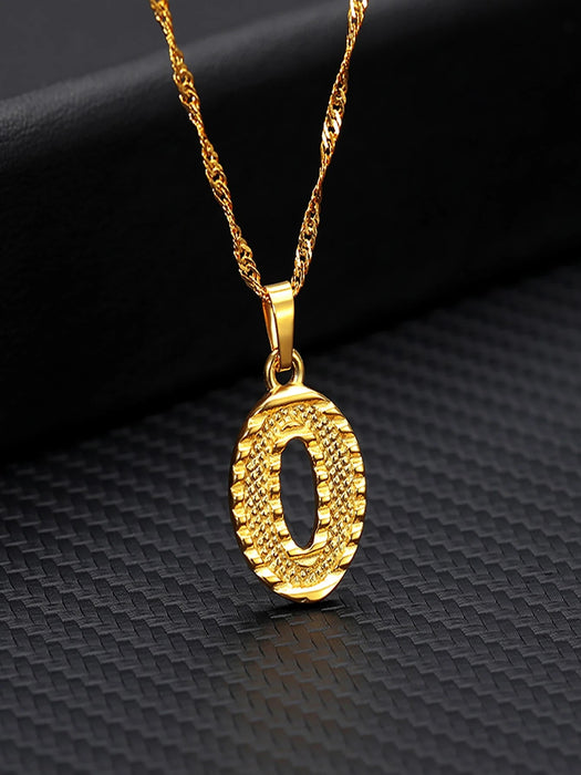 Collar con colgante del alfabeto AZ, chapado en oro y plata, para mujer con letras en inglés - Quierox - Tienda Online