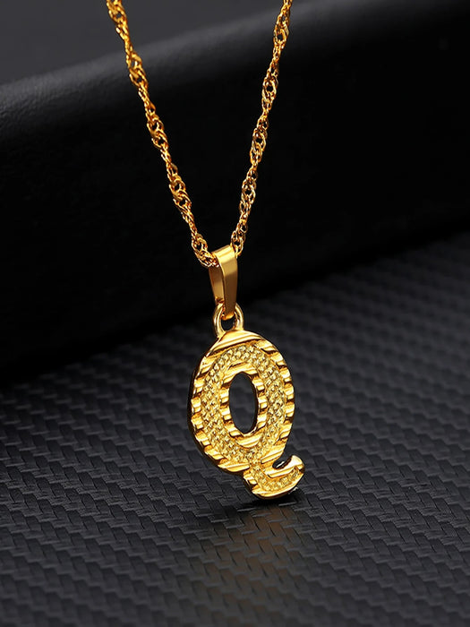 Collar con colgante del alfabeto AZ, chapado en oro y plata, para mujer con letras en inglés - Quierox - Tienda Online