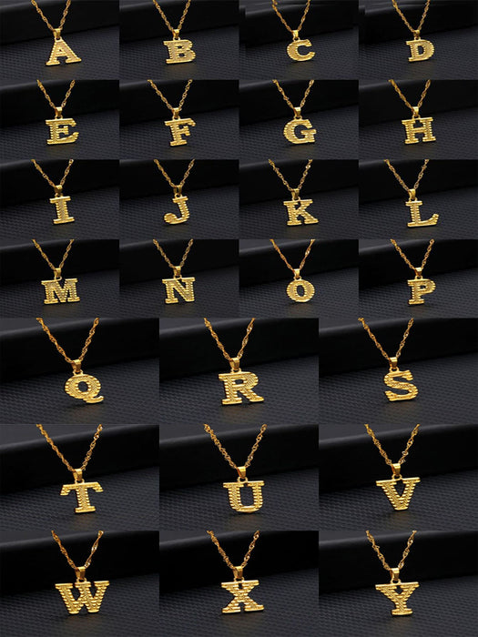 Collar con colgante del alfabeto AZ, chapado en oro y plata, para mujer con letras en inglés - Quierox - Tienda Online