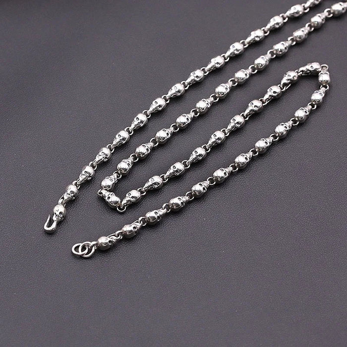 Collar con colgantes de calavera, joyería fina para hombre y mujer, estilo vintage tailandés - Quierox - Tienda Online