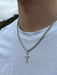 Collar con cruz para hombre, colgante de cruz con cadena plateada, resistente al agua. - Quierox - Tienda Online