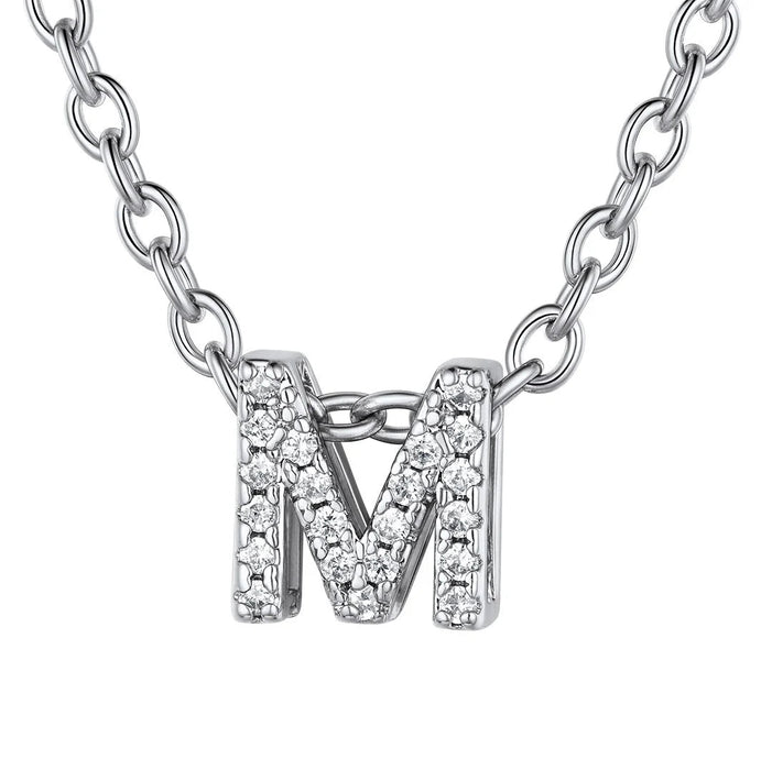 Collar con inicial de circonita cúbica - Quierox - Tienda Online