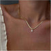 Collar con inicial de letra de circón con incrustaciones para mujer - Quierox - Tienda Online