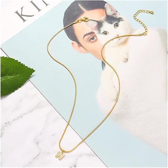 Collar con inicial de letra de circón con incrustaciones para mujer - Quierox - Tienda Online