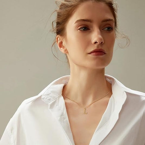 Collar con inicial de oro para mujer, delicado collar con letra inicial para hombre - Quierox - Tienda Online