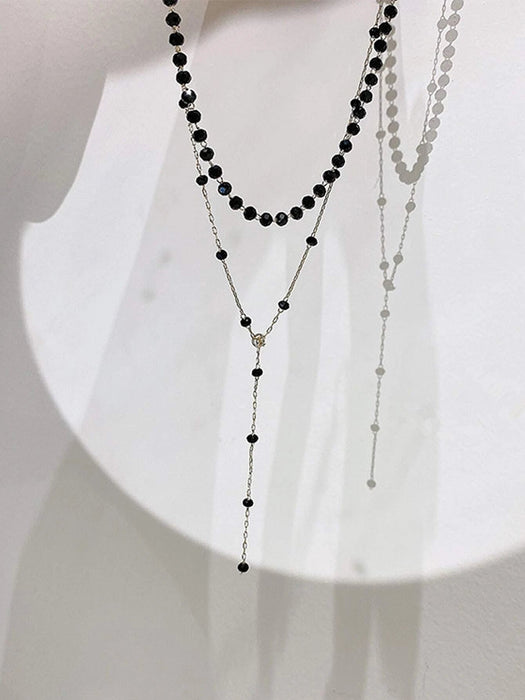 Collar con lazo en forma de Y con decoración de cuentas - Quierox - Tienda Online