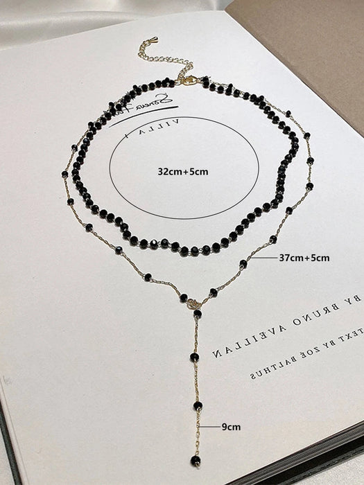 Collar con lazo en forma de Y con decoración de cuentas - Quierox - Tienda Online