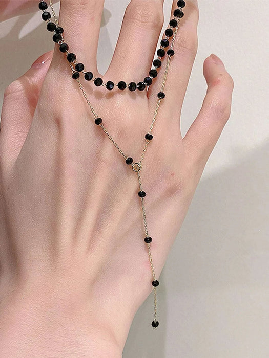 Collar con lazo en forma de Y con decoración de cuentas - Quierox - Tienda Online