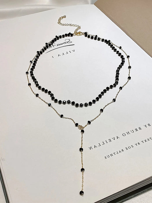 Collar con lazo en forma de Y con decoración de cuentas - Quierox - Tienda Online