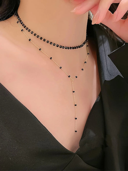 Collar con lazo en forma de Y con decoración de cuentas - Quierox - Tienda Online