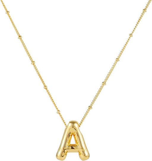 Collar con letra de burbuja, colgante personalizado con inicial - Quierox - Tienda Online