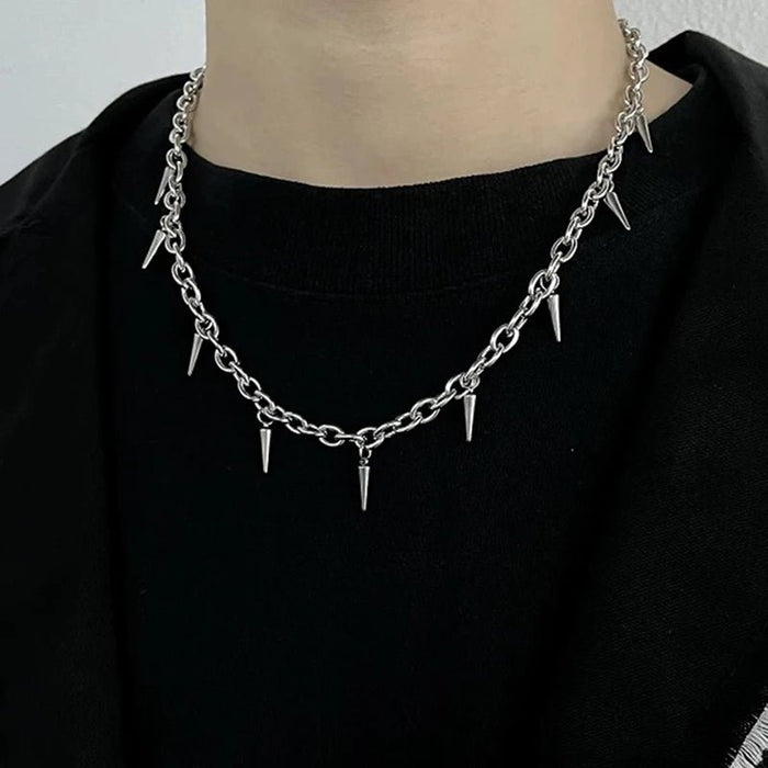 Collar con tachuelas estéticas Punk de acero inoxidable - Quierox - Tienda Online
