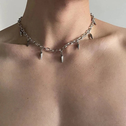 Collar con tachuelas estéticas Punk de acero inoxidable - Quierox - Tienda Online