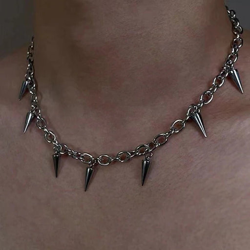 Collar con tachuelas estéticas Punk de acero inoxidable - Quierox - Tienda Online