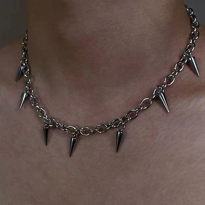 Collar con tachuelas estéticas Punk de acero inoxidable - Quierox - Tienda Online