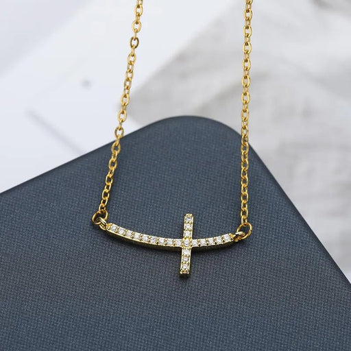 Collar de Cruz gótica para mujer, cadena de acero inoxidable de Color dorado - Quierox - Tienda Online