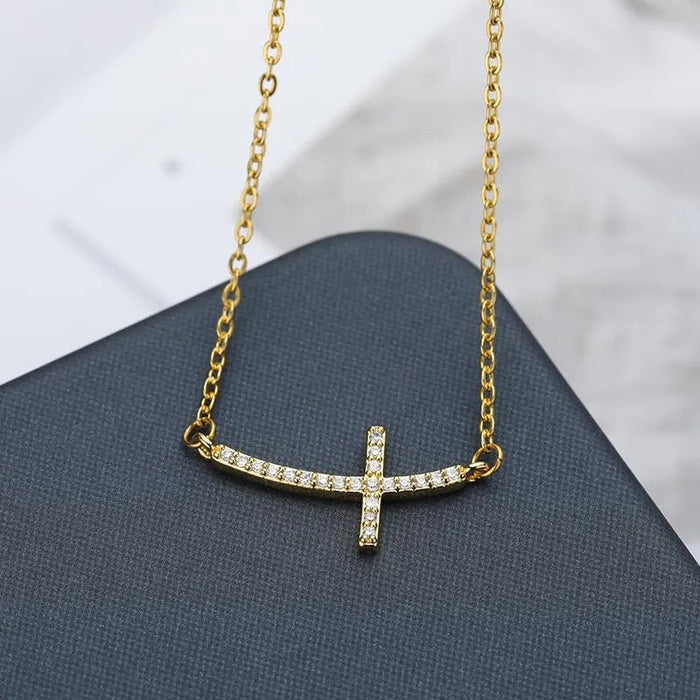 Collar de Cruz gótica para mujer, cadena de acero inoxidable de Color dorado - Quierox - Tienda Online