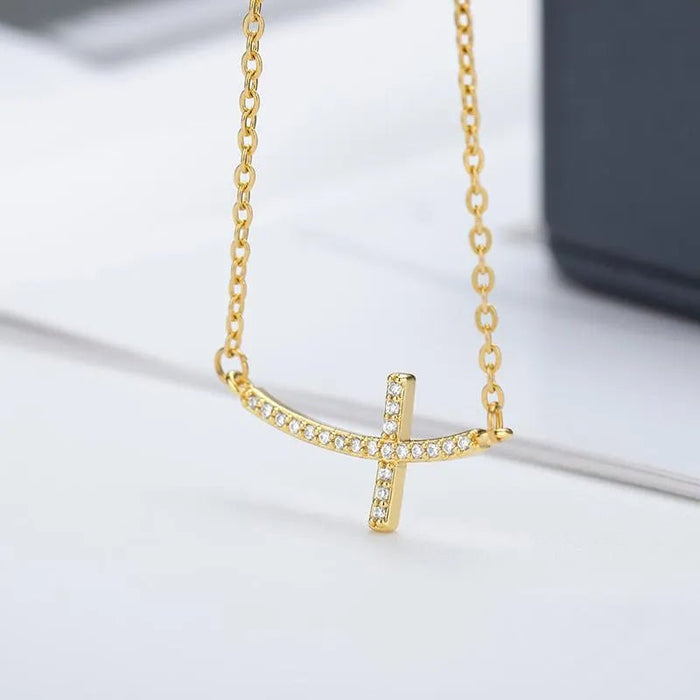 Collar de Cruz gótica para mujer, cadena de acero inoxidable de Color dorado - Quierox - Tienda Online