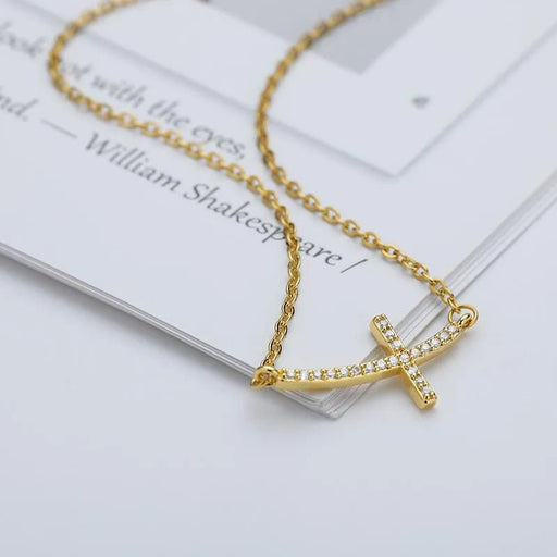 Collar de Cruz gótica para mujer, cadena de acero inoxidable de Color dorado - Quierox - Tienda Online