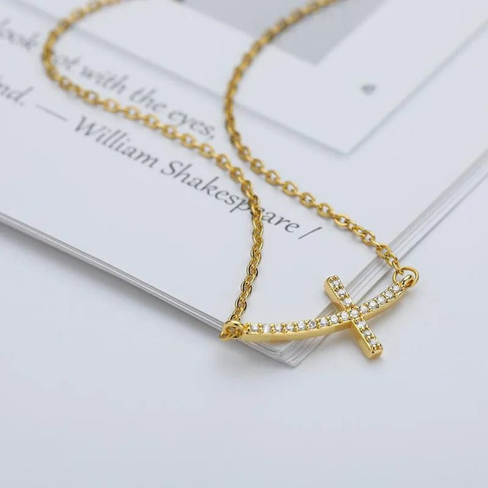 Collar de Cruz gótica para mujer, cadena de acero inoxidable de Color dorado - Quierox - Tienda Online