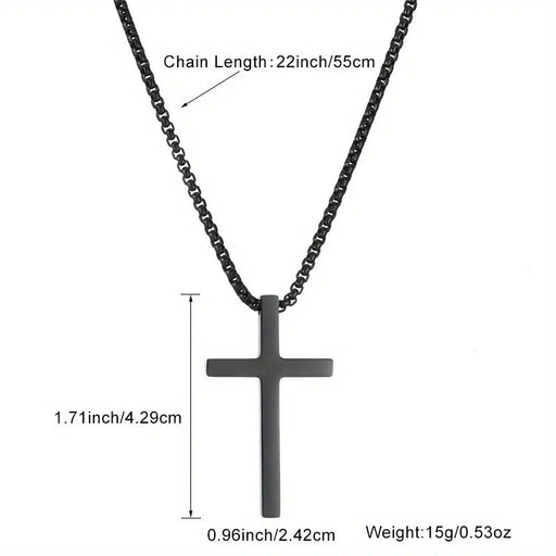 Collar de cruz minimalista de acero inoxidable 304L duradero para hombres - Quierox - Tienda Online